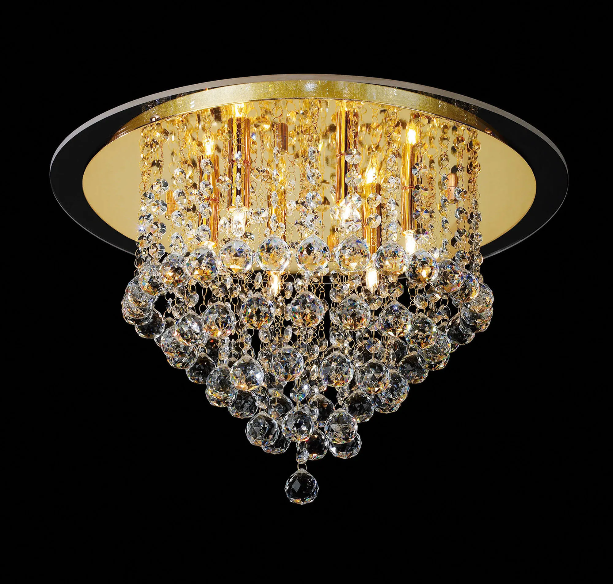 Atla French Gold Crystal Ceiling Lights Diyas Flush Crystal Fittings Atla French Gold Crystal Ceiling Lights Diyas Flush Crystal Fittings